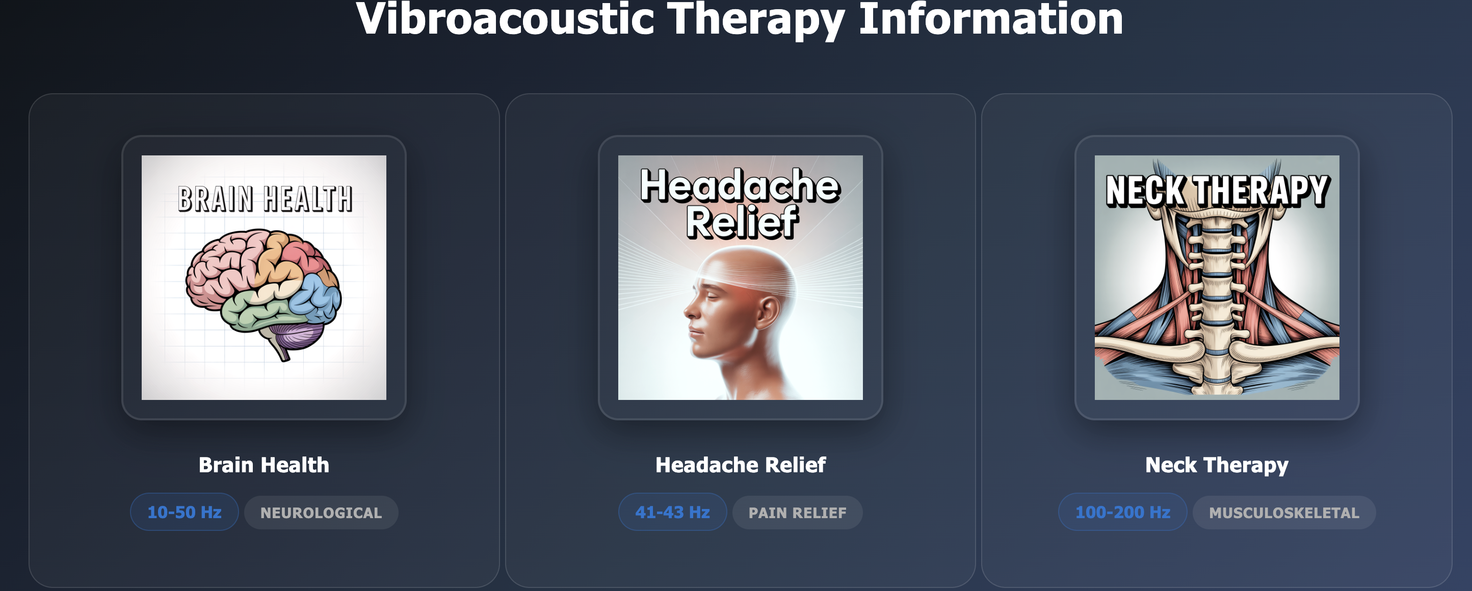 Vibrotones Studio Interface - Therapy Programs